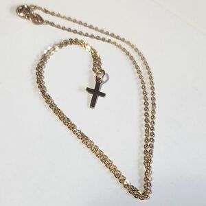 14kt Chain With 10kt Cross Pendant